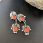 Navajo Red Spiny Oyster Dangle Earrings | Sterling Silver | Authentic Native American Handmade | 2066