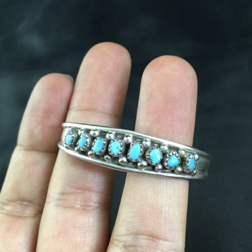 Children's Navajo Blue Turquoise Bracelet | Sterling Silver | Authentic Native American Handmade | 10183