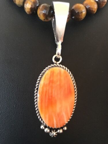 Navajo Sterling Silver Necklace | Spiny Oyster Pendant | Southwestern Native American | S425