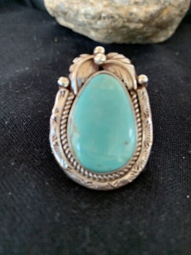 Native American Men's Navajo Blue Royston Turquoise Ring | Sterling Silver | Sz 9 | 674