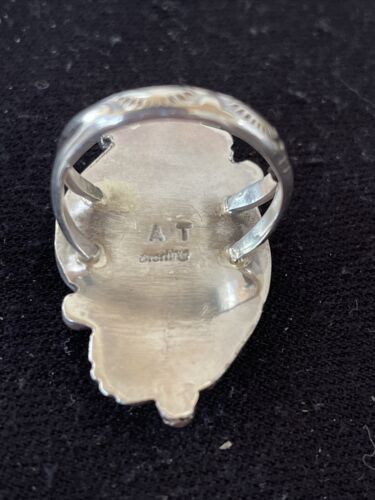 Navajo Blue Lapis Ring | Sterling Silver | Sz 10 | Authentic Native American Handmade | 01204