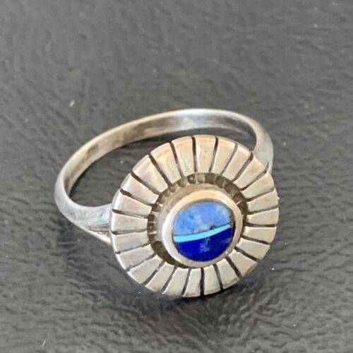 Native American Women's Navajo Blue Lapis Sugilite Inlay Ring | Sz 7 | 11200