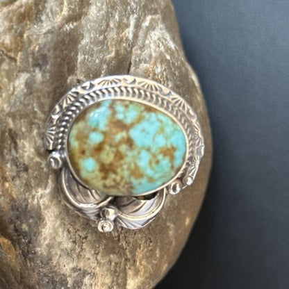 Navajo Blue Turquoise #8 Rings | Sterling Silver | Sz 10 | Authentic Native American Handmade | 14290