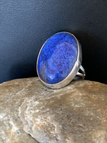 Southwestern Men's Classic Navajo Blue Lapis Ring | Sterling Silver | Sz 10 | 1834