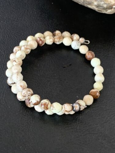 Navajo Wild Horse Turquoise Bead Bracelet | Stainless Steel | Authentic Native American Handmade | 12935
