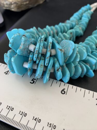 Native American Santo Domingo Howlite Chip Turquoise Necklace | 32" | 11998 - Masha USA