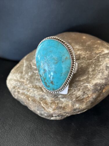 Sterling Silver Blue Kingman Turquoise Ring | Sz 9 | 00125