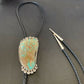 Navajo Royston Turquoise Bolo Tie | Sterling Silver | Authentic Native American Handmade | 12363