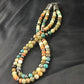 Navajo Sterling Silver Jasper Coral Turquoise Necklace | 19" | Authentic Native American Handmade | 10266