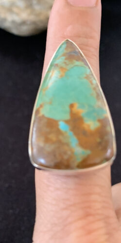 Native American Women's Navajo Arizona Turquoise Ring | Sterling Silver | Sz 9 | 00725 - Masha USA