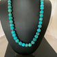 Native American Sterling Silver Heishi Blue Turquoise Bead Necklace Pendant | Handmade | 20" | 02021