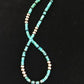 Native American Sterling Silver Necklace | Blue Turquoise & Onyx | 18" | 10027