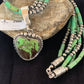 Navajo Pearls Sterling Silver Green Gaspeite Pendant Turquoise Necklace Set | Multi-Strand | 2986