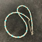Navajo Pearls 4mm Turquoise Bead Necklace | Sterling Silver | 14" Single Strand | Native American Artisan