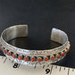 Zuni Red Coral Cuff Bracelet | Sterling Silver | Authentic Native American Handmade | 14179