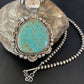 Navajo Blue #8 Turquoise Pendant Necklace | Sterling Silver | Authentic Native American Handmade | 10228