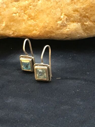 Navajo Blue Topaz Earrings | Sterling Silver | Authentic Native American Handmade | 8989