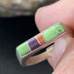 Southwestern Navajo Green Gaspeite Sugilite Red Coral Inlay Ring | Sz 7 | 2253