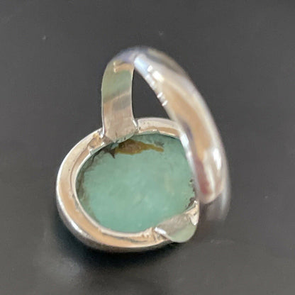 Navajo Spiderweb Blue Turquoise Ring | Sterling Silver | Sz 6.5 | Authentic Native American Handmade | 11446