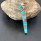 Navajo Blue Turquoise Spiny Inlay Pendant | Sterling Silver | Authentic Native American Handmade | 10881