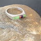 Southwestern Navajo Green Gaspeite Sugilite Red Coral Inlay Ring | Sz 7 | 2253