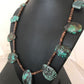 Navajo Sterling Silver Spiderweb Turquoise Bone Teardrop Pendant Necklace | Authentic Native American Handmade | 3968