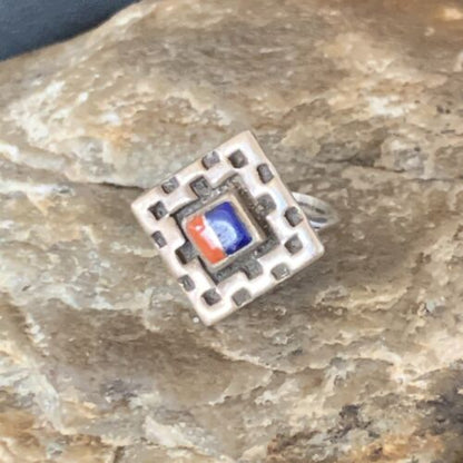 Native American Women's Navajo Blue Lapis Spiny Inlay Ring | Sz 6.5 | 13166 - Masha USA